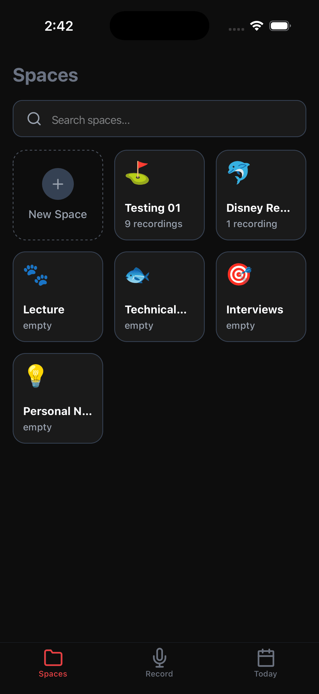 Organize with Spaces