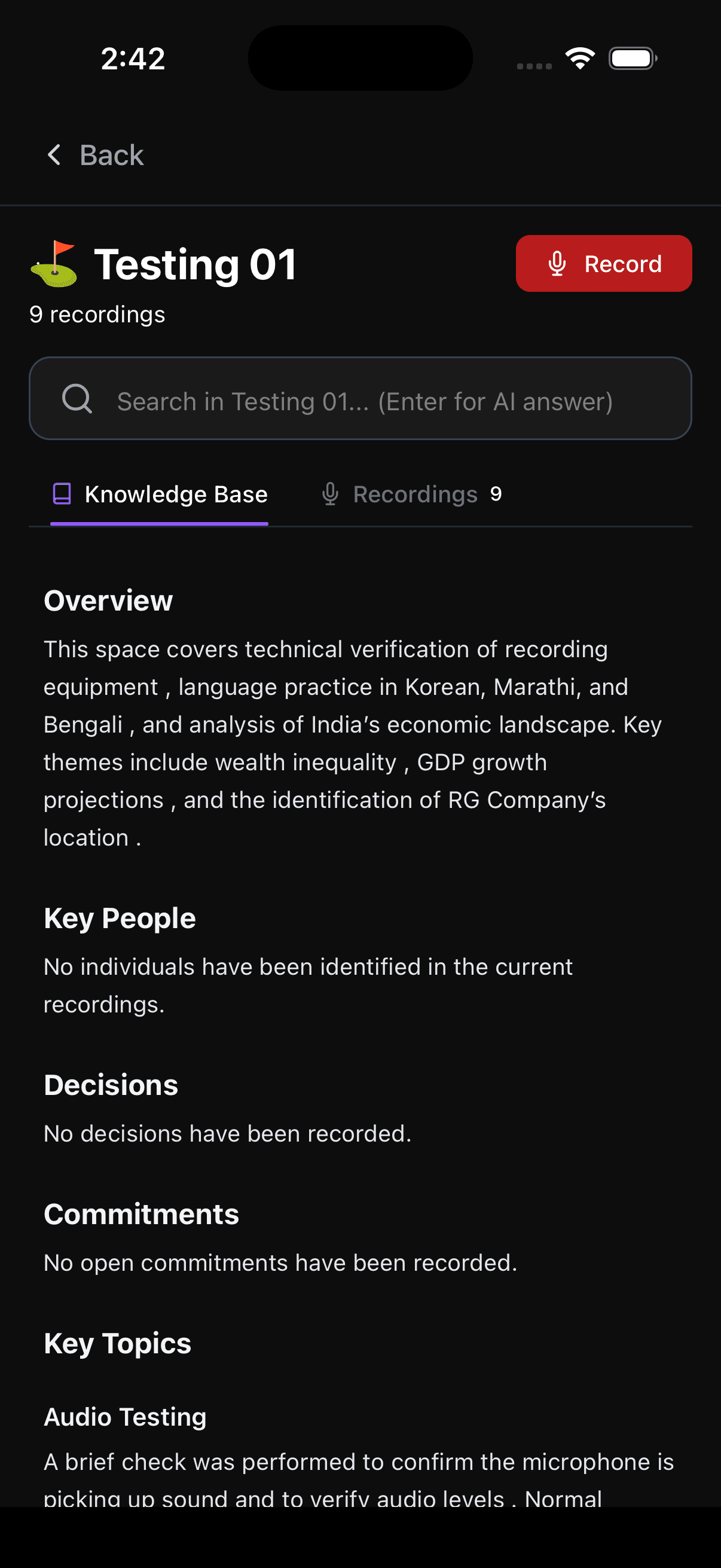 Auto-Built Knowledge Base